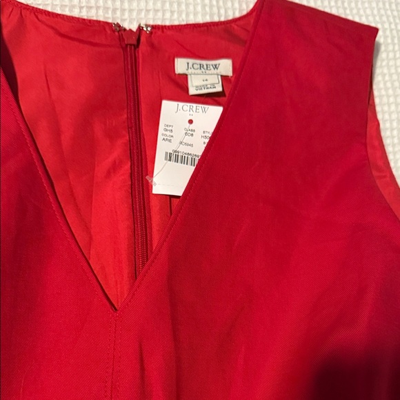 NWT J. Crew Vibrant Red Belted Cotton Midi Dress - Picture 2 of 4